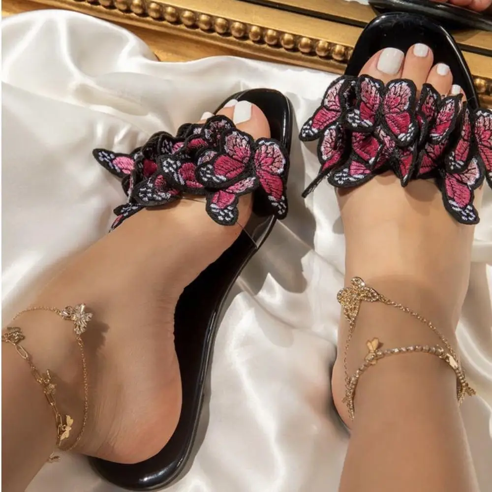 

2021 new arrivals flat sandals butterfly slippers for women ready to ship sandal out door shoes