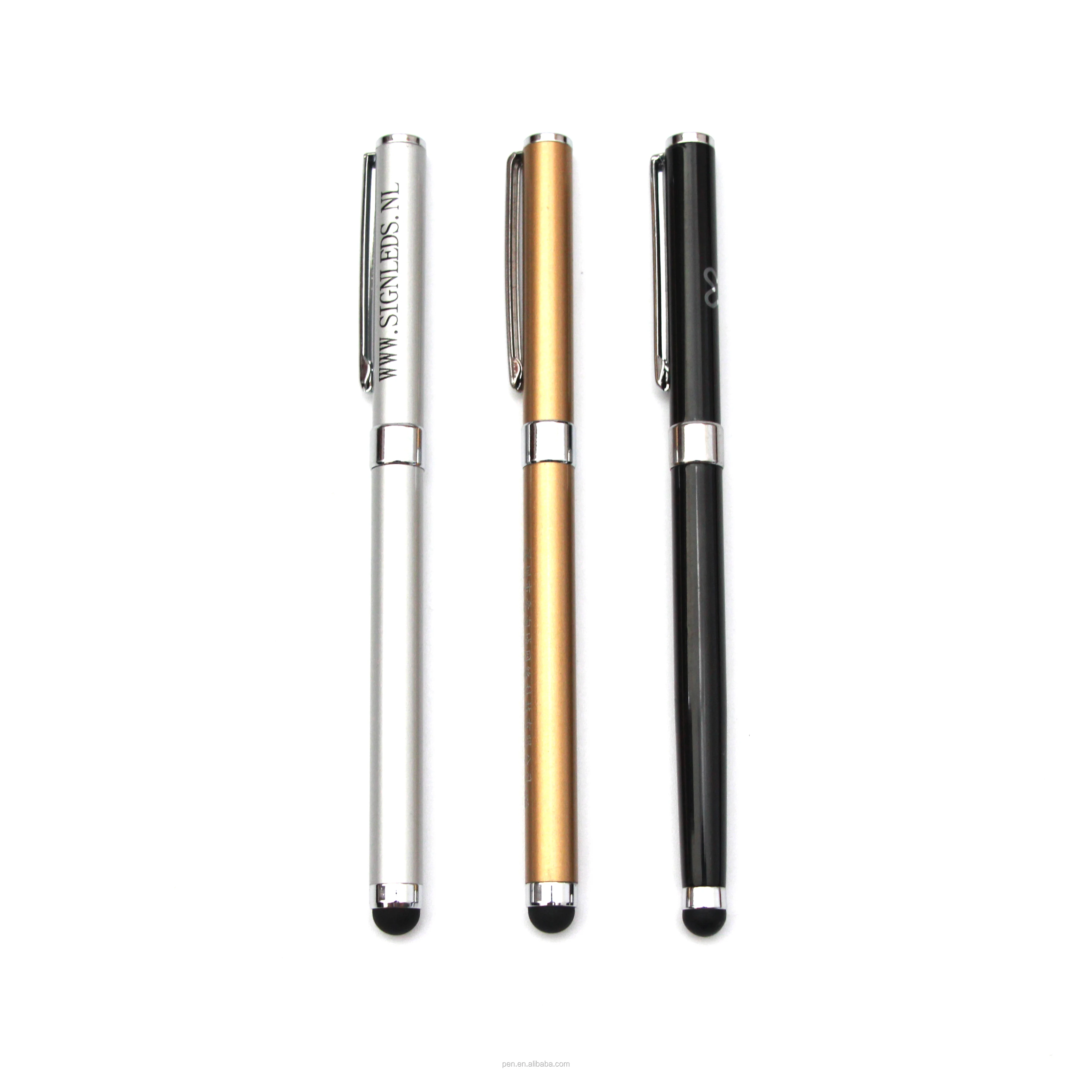 2 In 1 Slim Metal Stylus Ballpoint Pen For Iphone Ipad Tablets Samsung ...