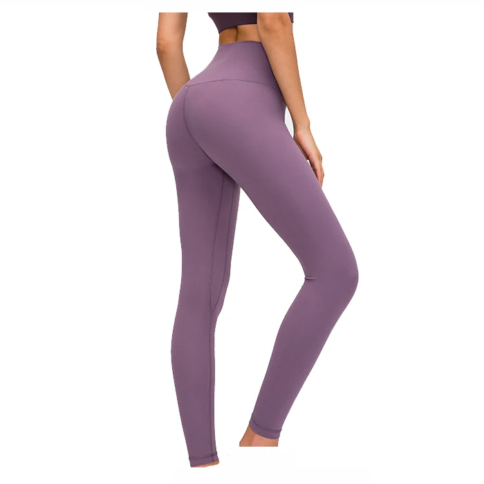 

Low MOQ new fabrics super soft skin touch naked feeling good stretch custom women workout quick dry leggings yoga pants
