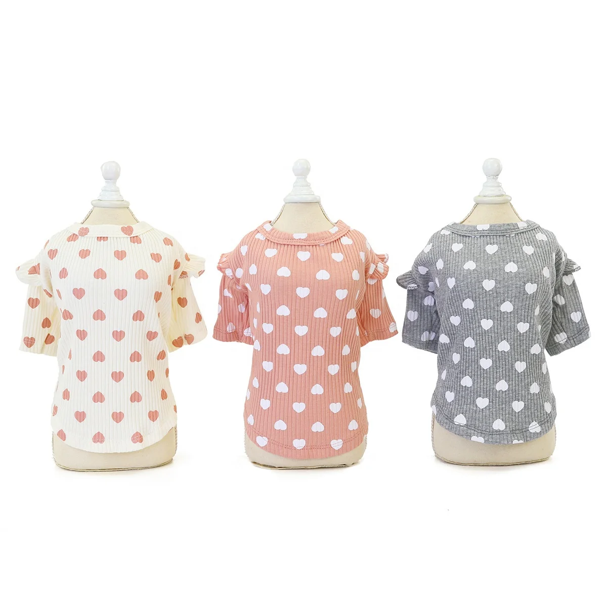 

Girl Baby Pet Love Style Bottom Shirt Dog T-shirt Lace Leaf Pet Clothes Summer, Picture