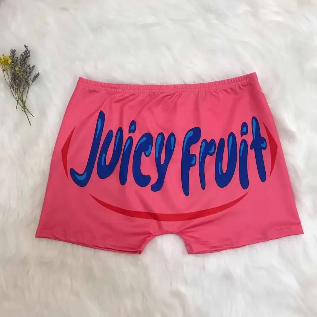 

Kai Duo Fashion Money Shorts Summer Elastic High Waist Thank You Women Biker Skittles Candy Snack Shorts