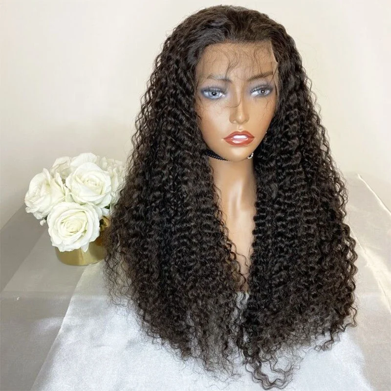 

Top Quality Kinky Human Hair Curly Lace Wigs 22Inch 150%Density Brazilian Wigs For Black Women Pre Plucked Curly Kinky Hair Wig