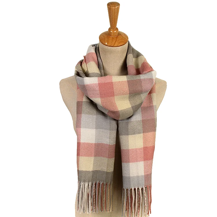 wool acrylic blended cashmere feel melange color scarf and shawl