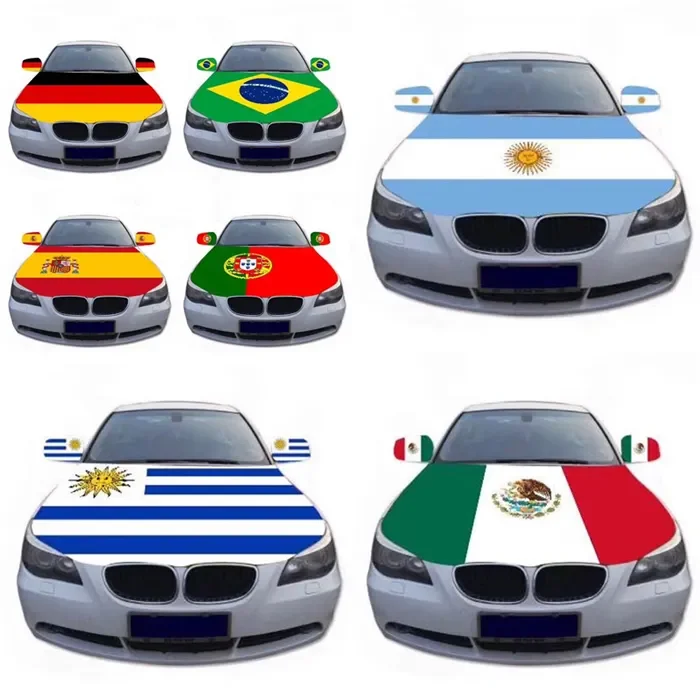 

World Hot Selling Factory Price Polyester Custom Design Screen Printing 3x5 ft National Car Hood Engine Cover Flag