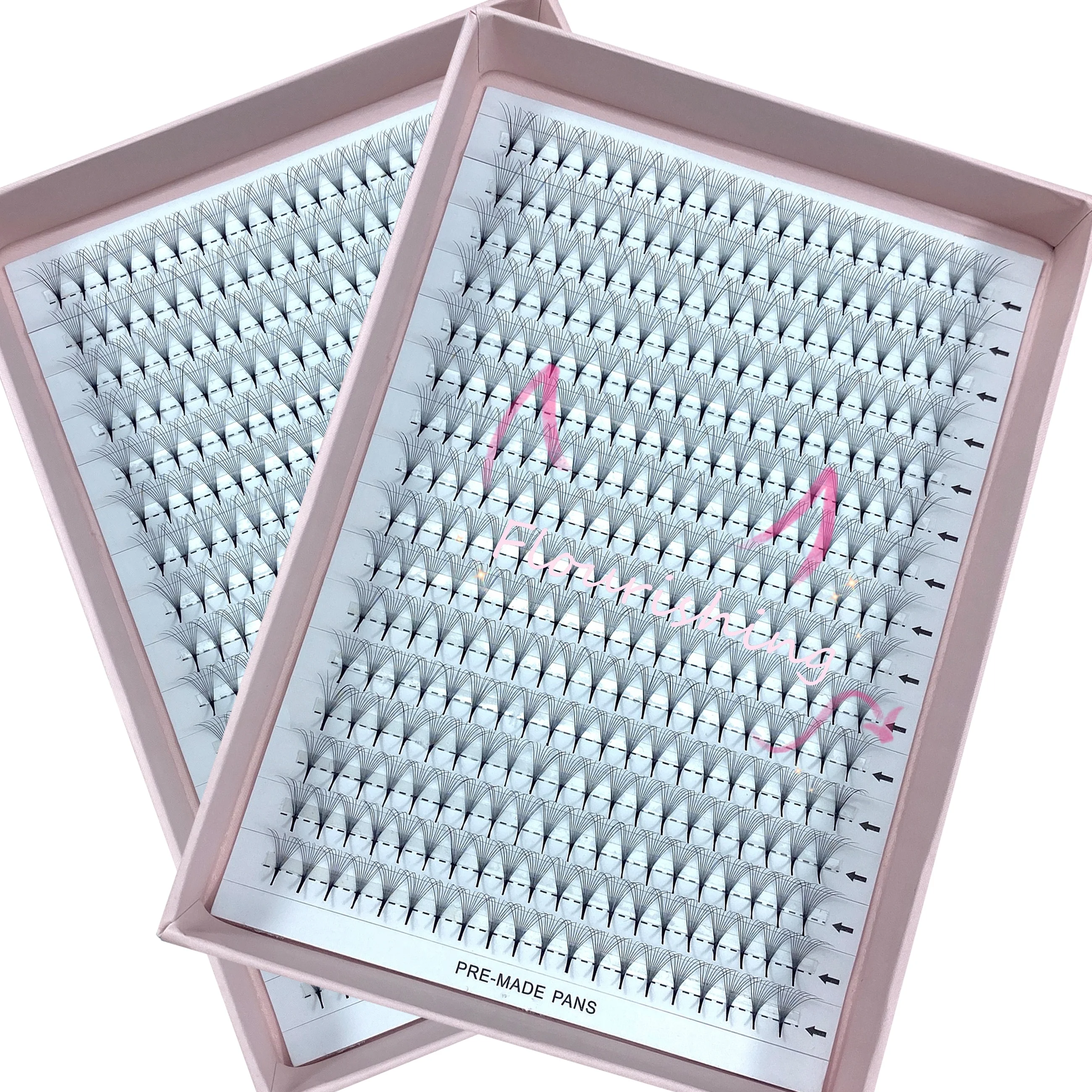 

Wholesale mega trays pointy base premade fans lashes 3D 5D 6D 8D 10D xxl premade trays volume eyelash extensions, Black