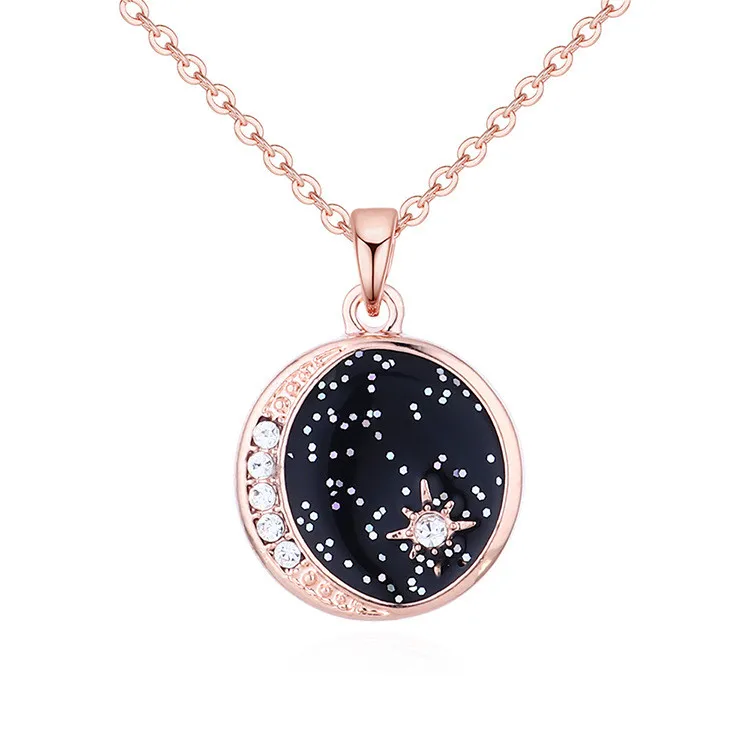 

2021 Original Jewelry Real Gold Plated Stone Epoxy Pendant Star Planet Necklace, Picture