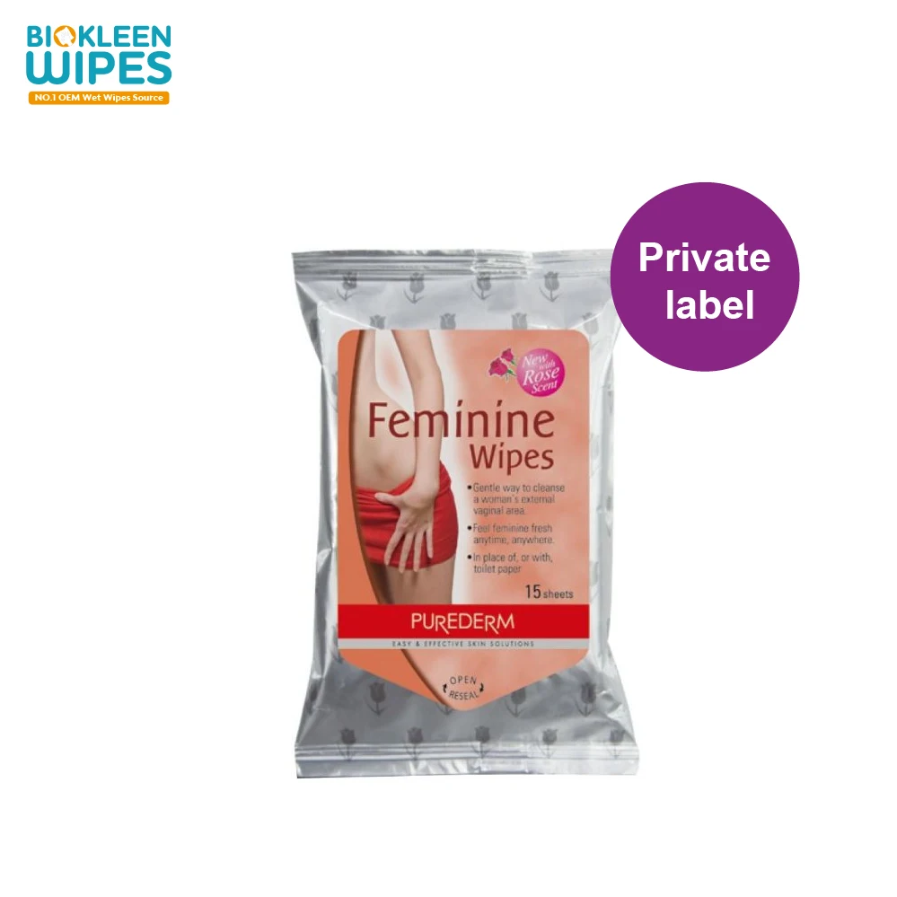 

Biokleen ph balanced feminine wipes private labe wet wipes individual package barrel feminine flashable wipes aloe vera
