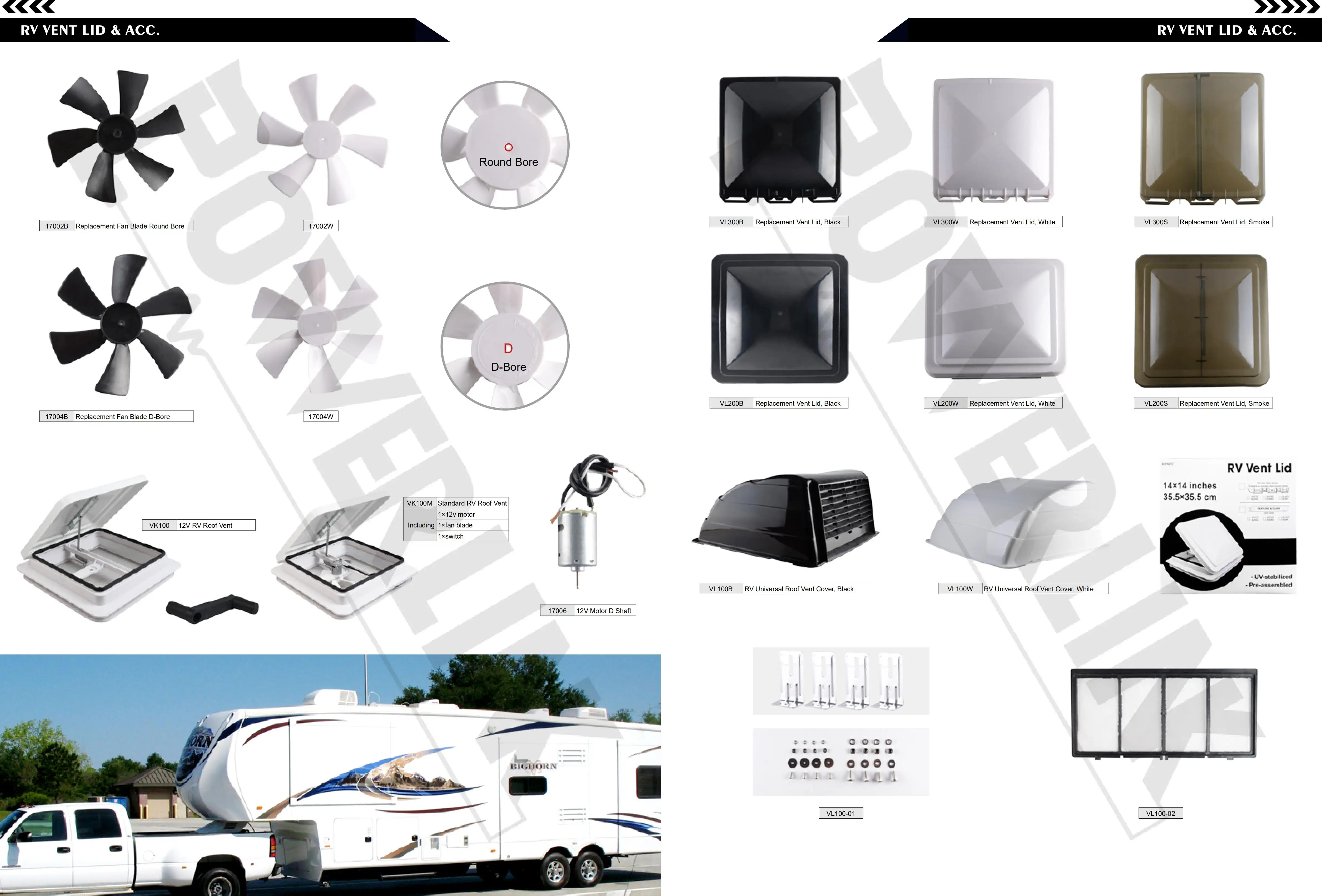 Vk100m Rv Standard 12v 14" Roof Vent With Motor Buy White Rv