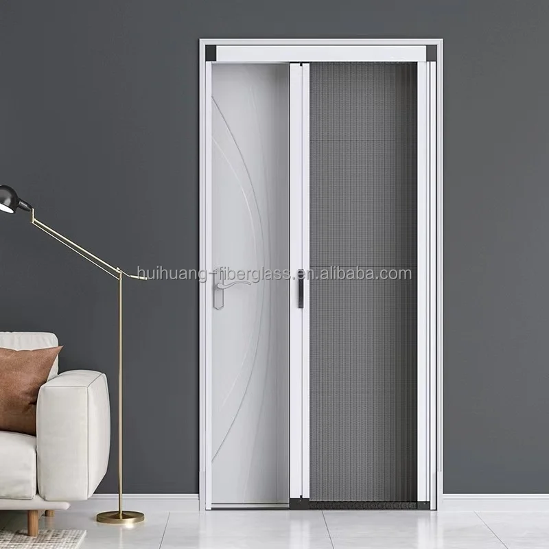 Customized Modern Aluminum Frame Invisible Folding Pleated Mesh Sliding Door for Home Window Anti Mosquito Door & Window Screens