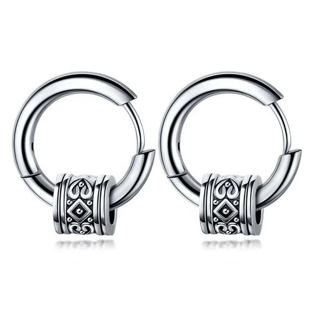 

One Dollar Jewelry Free Shipping Men 316L Stainless Steel Huggie Earrings, White