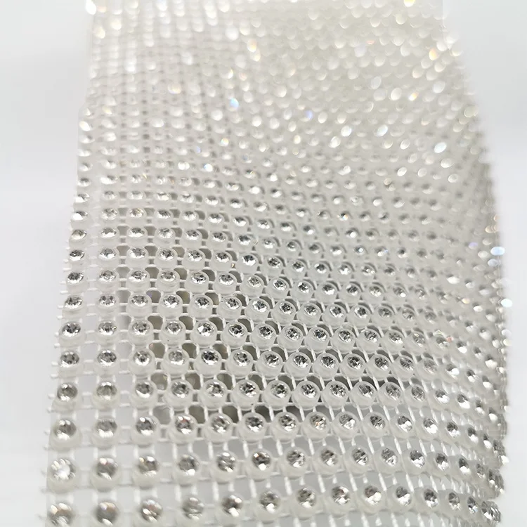 Factory Wholesale 24 Row 4mm Crystal Rhinestone Mesh Translucence ...