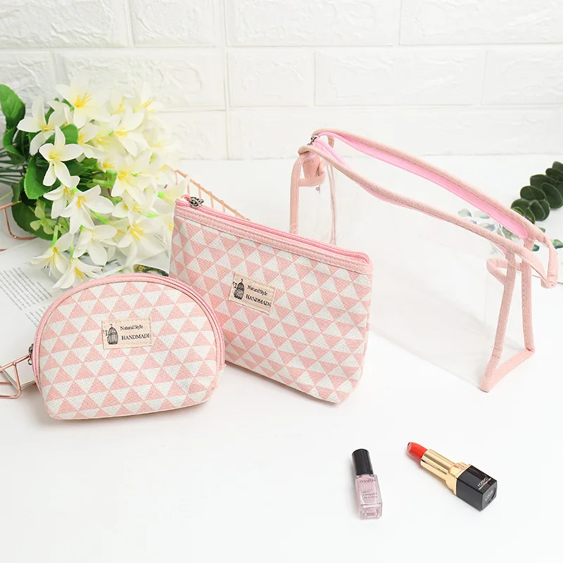 

Korean version of the portable letter transparent beauty small cosmetic bag travel