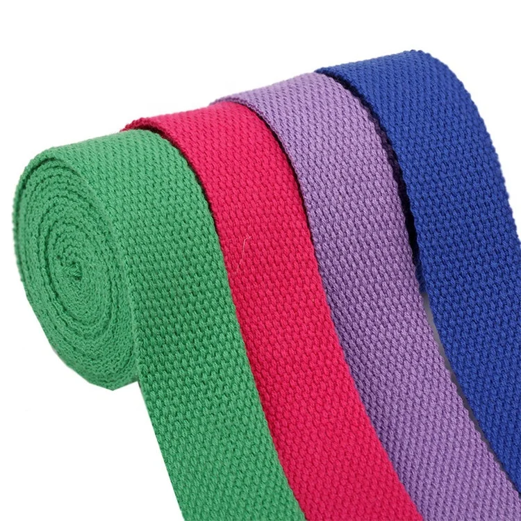 

manufacturer natural woven fabric webbing high density custom plain cotton ribbon for fashion handbags wallet schoolbag backpack