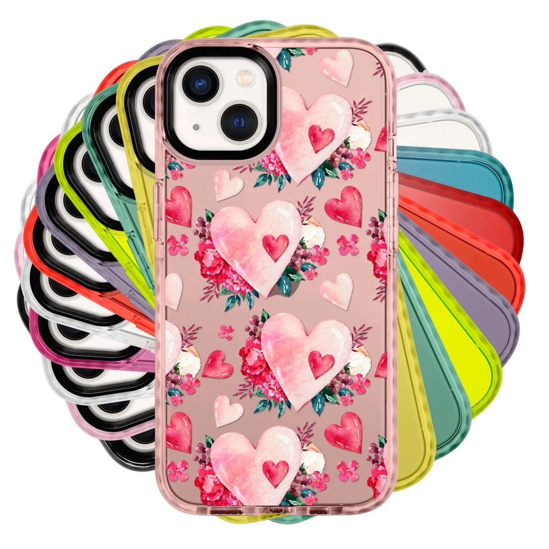 

UV Printing Fashion Designs TPE TPU Soft Bumper Impact Shockproof Customization Phone Cover for iPhone 12 13 Anti Shock Case, A variety of colors are available