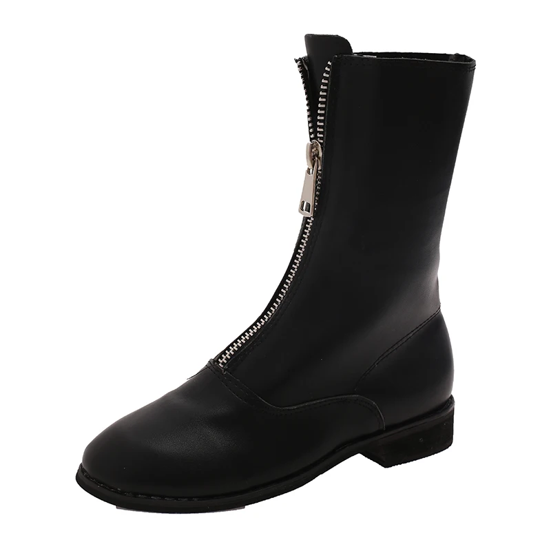 

Spring and Autumn 2021 New Women Boots British style Casual PU Leather Flat Ankle Boot for Ladies, Customized color