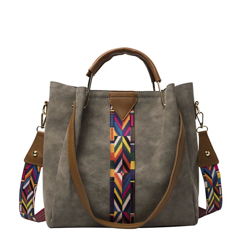 

Lady's Pure Color Crossbody Tote Bags Customized Personalized Women PU Leather Tote Bag And Wristlet Set, As pic show