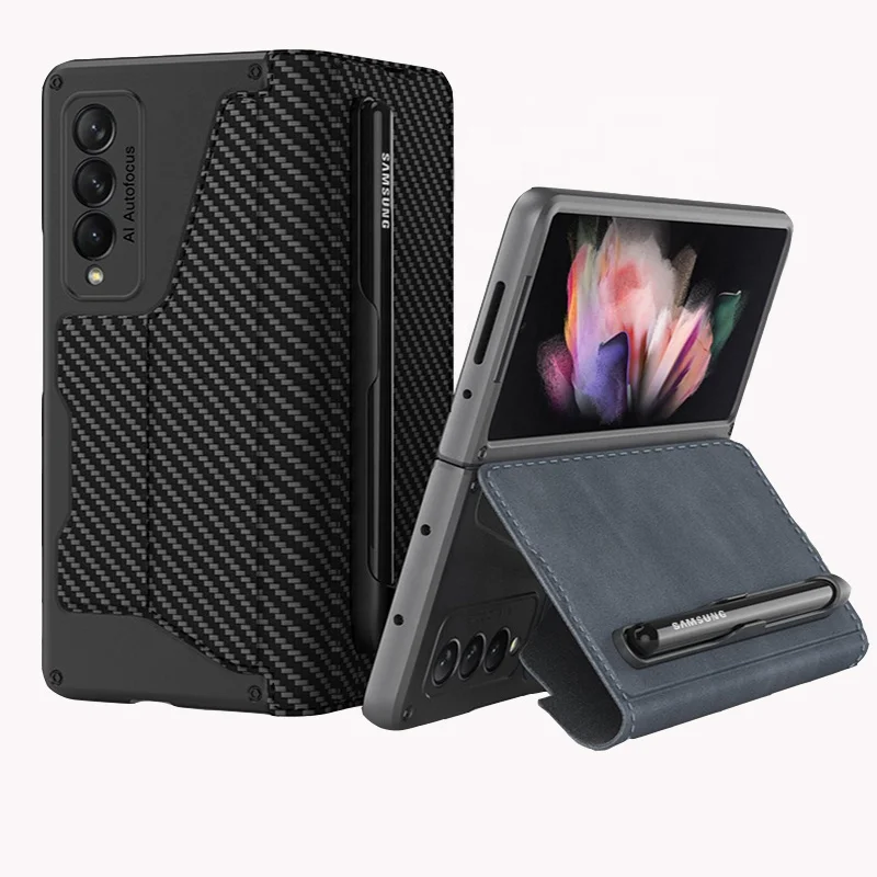 

skin leather case anti shock phone case for samsung galaxy z fold 4