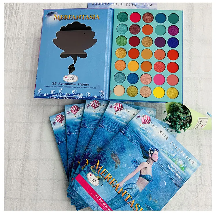 

Private Label 36 Colors Little Mermaid Beauty Eye Shadow Palette Glitter Matte Lady Palette Hot Sale Waterproof Sweat Proof, Nature 12 colors