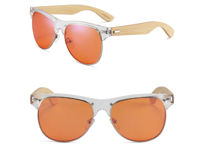 

new arrival bamboo wood temples arms legs PC frame orange PC lens blocking blue light computer glasses