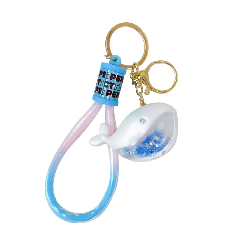 

Wholesale gifts exquisite cute car key ring handbag pendant acrylic dolphin keychain Keyring