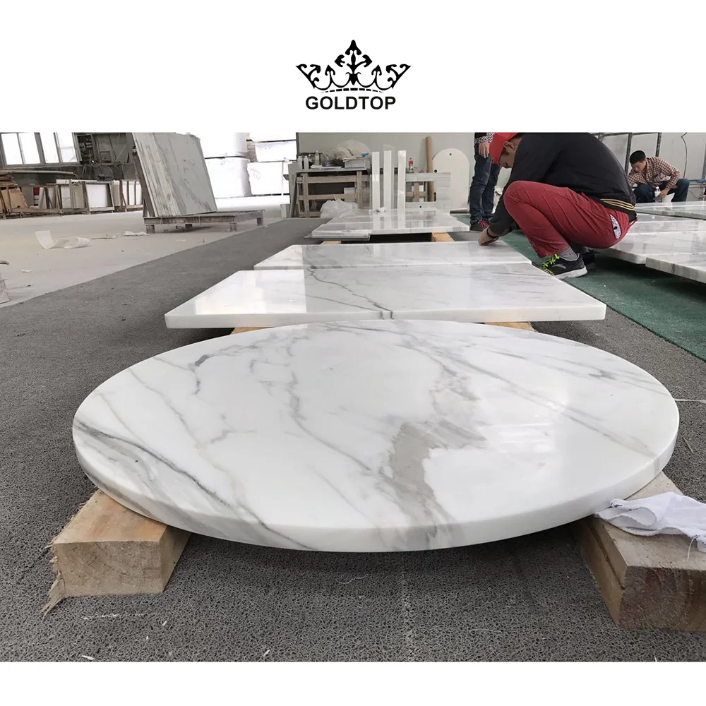 
White Statuario Marble for Countertops Table Top Coffee Table  (1600134727573)