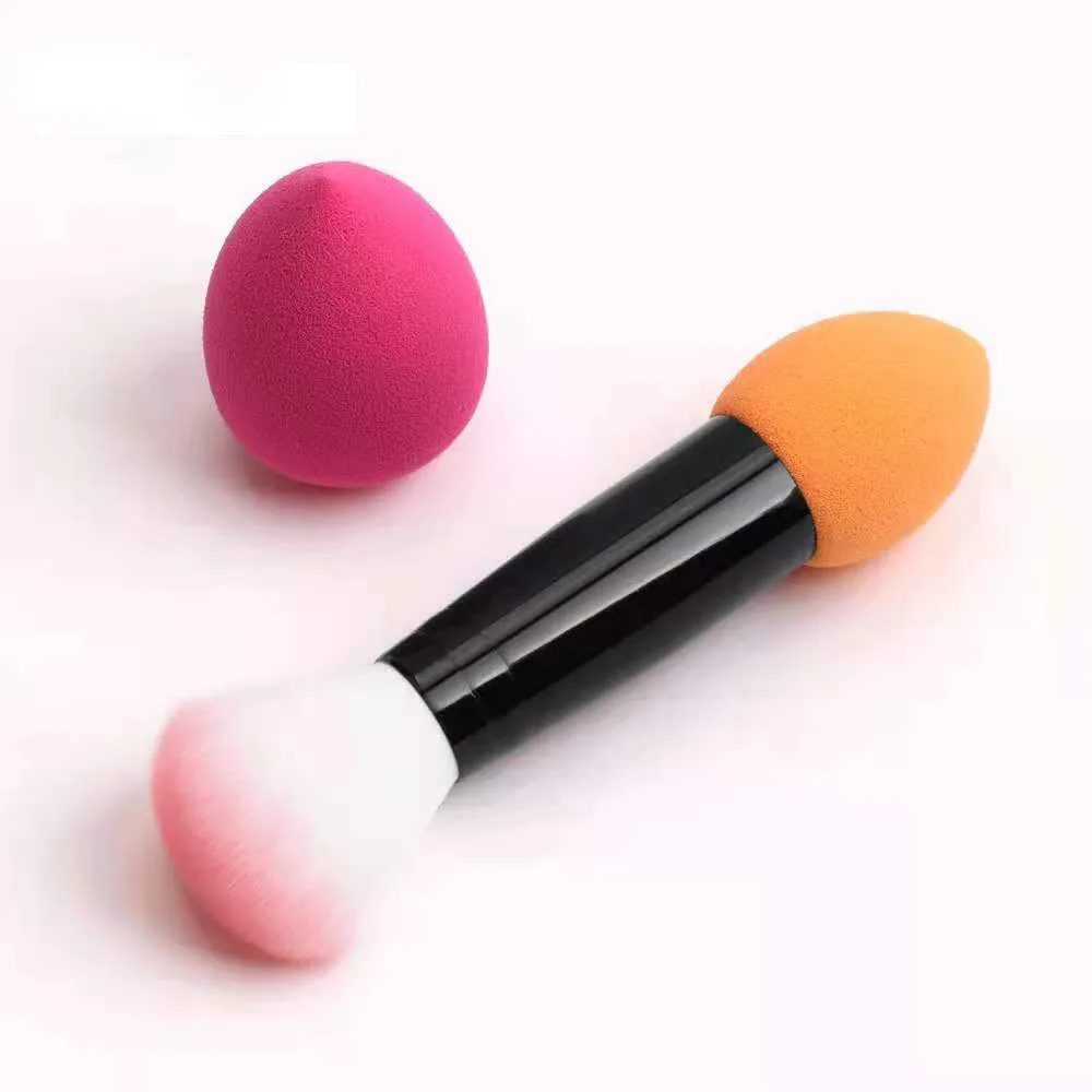 

Double Sides Facial Beauty Tools Factory customized Double head Foundation Sponge Makeup Powder Brush, 4colors