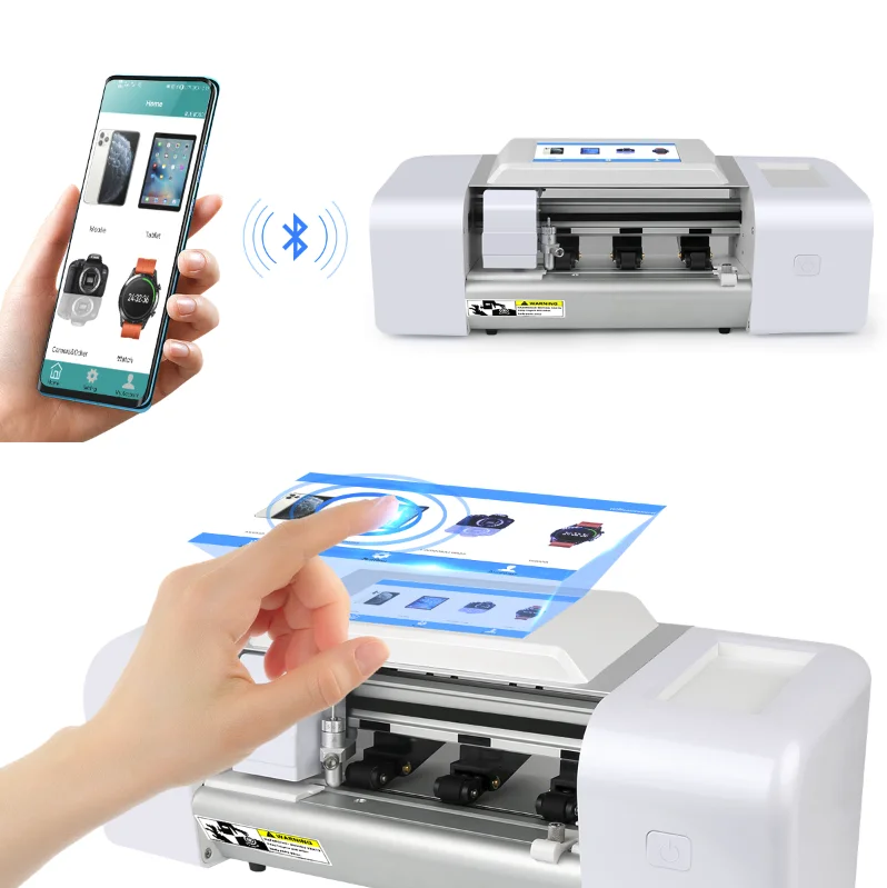 

Factory sell Mobile phone / Tablet Screen protector film Cutting machine , hydrogel TPU film custom made cutter for smartphones