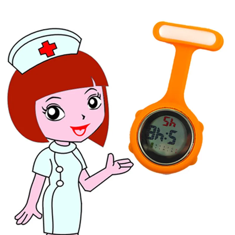

High quality Brooch Silicone Pocket Digital Nurse Watch for Hospital reloj de enfermera