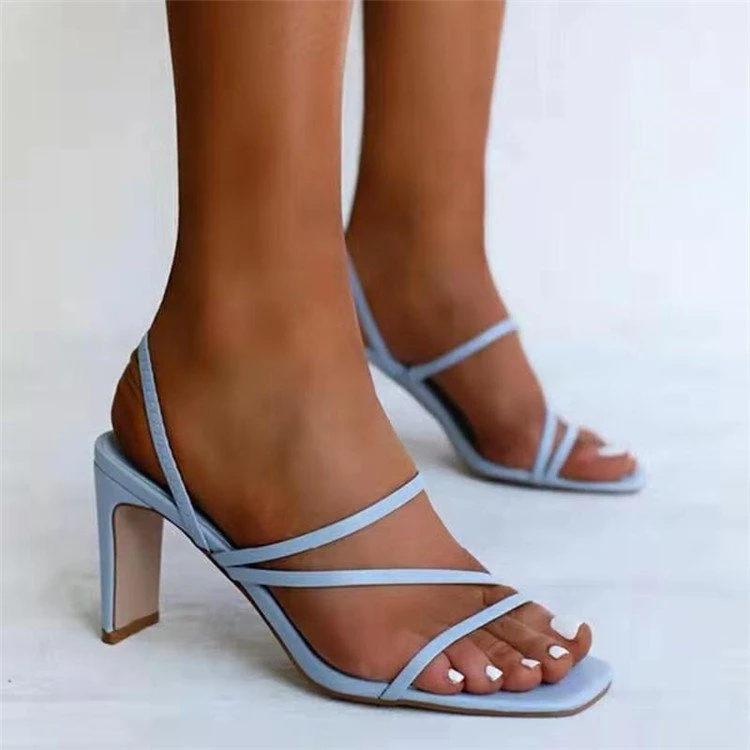

Drop Shipping Summer Sexy Strappy Slippers Casual Heels Women Shoes Heel Ladies High Heel Shoes, 4 colors