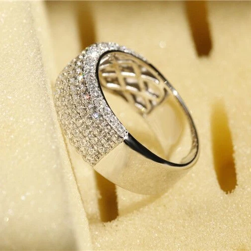 

New design wholesale price KYRA0618 fashionable platinum plating small 3A zircon ring for women, Silver