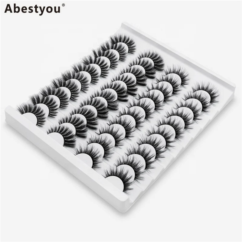 

Abestyou 20Pairs eyelashes 25MM Faux Mink Eyelashes individual eyelashes