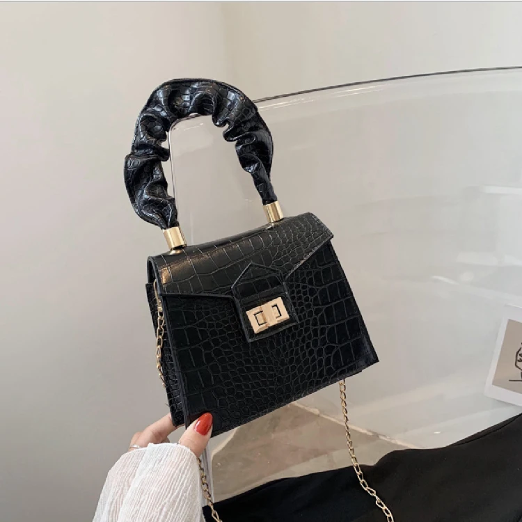 

Factory direct sale fashion women handbag PU Crocodile leather metal lock Messenger Crossbody for ladies