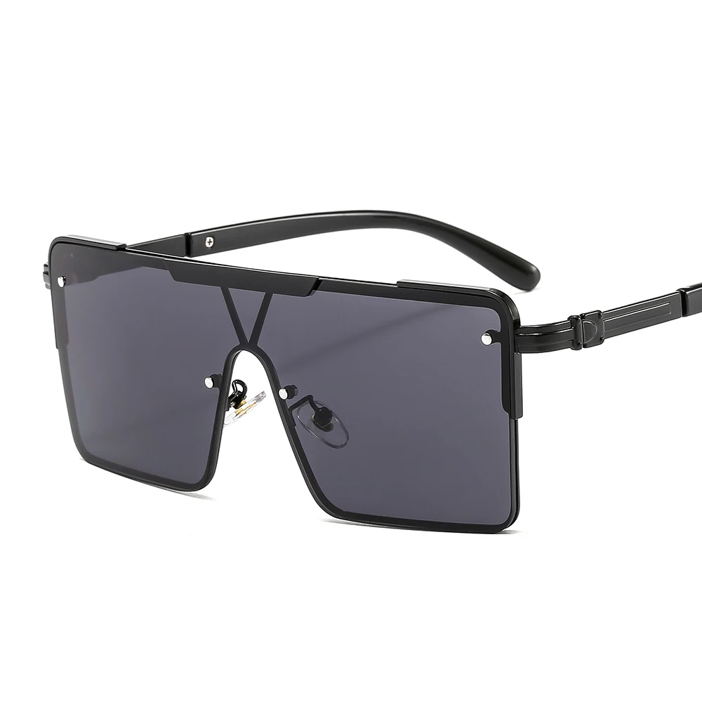 

Summer Outdoor Shade Half Metal Frame Oversized Sunglasses