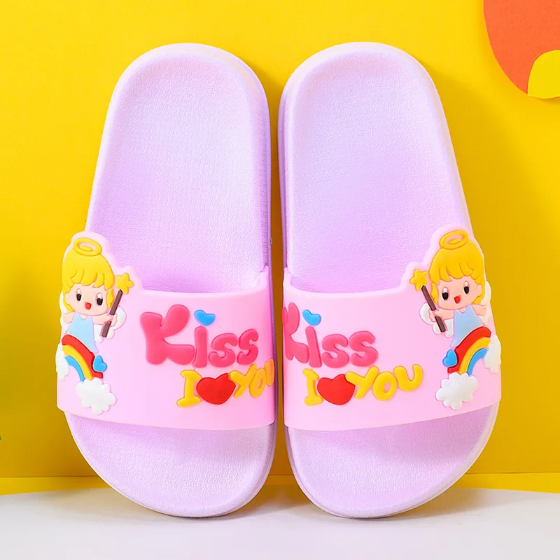

Kids Slippers for Boy Girl Rainbow Shoes 2021 New Summer Toddler Animal Kids Indoor Baby Slippers PVC Cartoon Kids Slippers