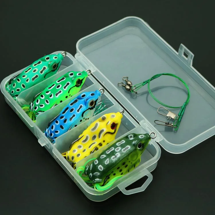 

Mini Frog Pesca 3D Eye Plastic Bass Bait Topwater Frog Lure False Bait Frog Fishing Set, 5 colors