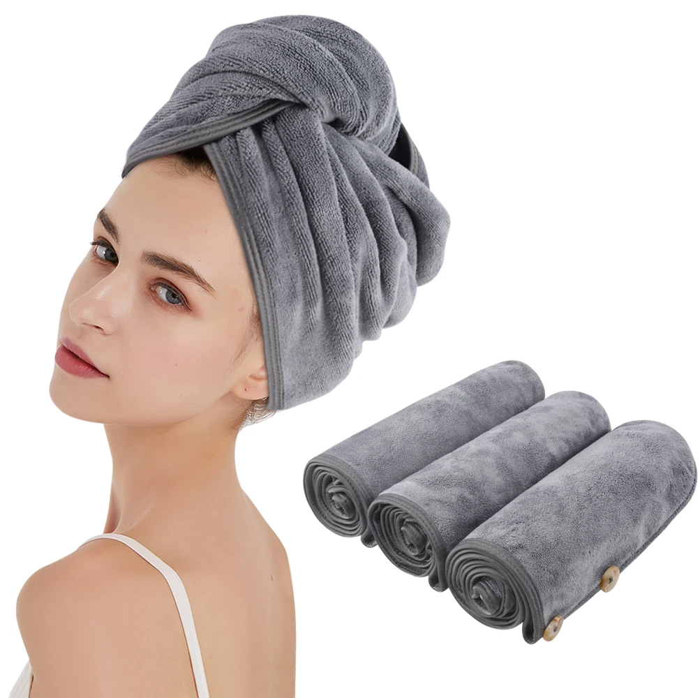 

Micro Fiber Hair Towel Turban Private Label Microfiber Turban Hair Drying Towels Wrap