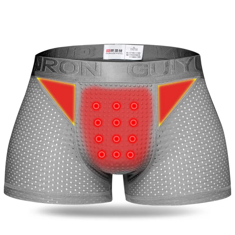 

Mens Sexy Nylon Mesh Magnetic Therapy Health Care Breathable Inner Pants Underwear Briefs