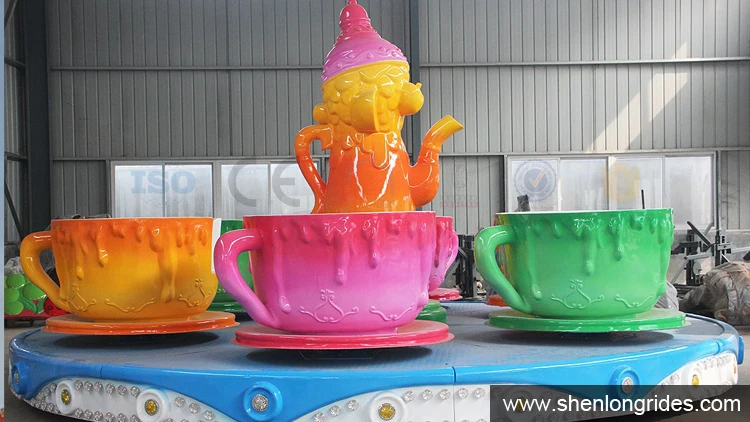 Indoor or Outdoor Tea Cup Carousel Rides 24 Seats Coffee Cups Rides for Sale 