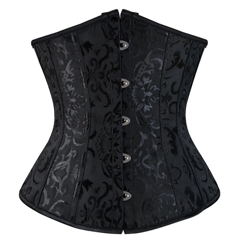 Vintage Women's Plus Size Corset Breathable Flower Print Corset Push-up Vest Wedding Dress Base Girdle with Woven Weave