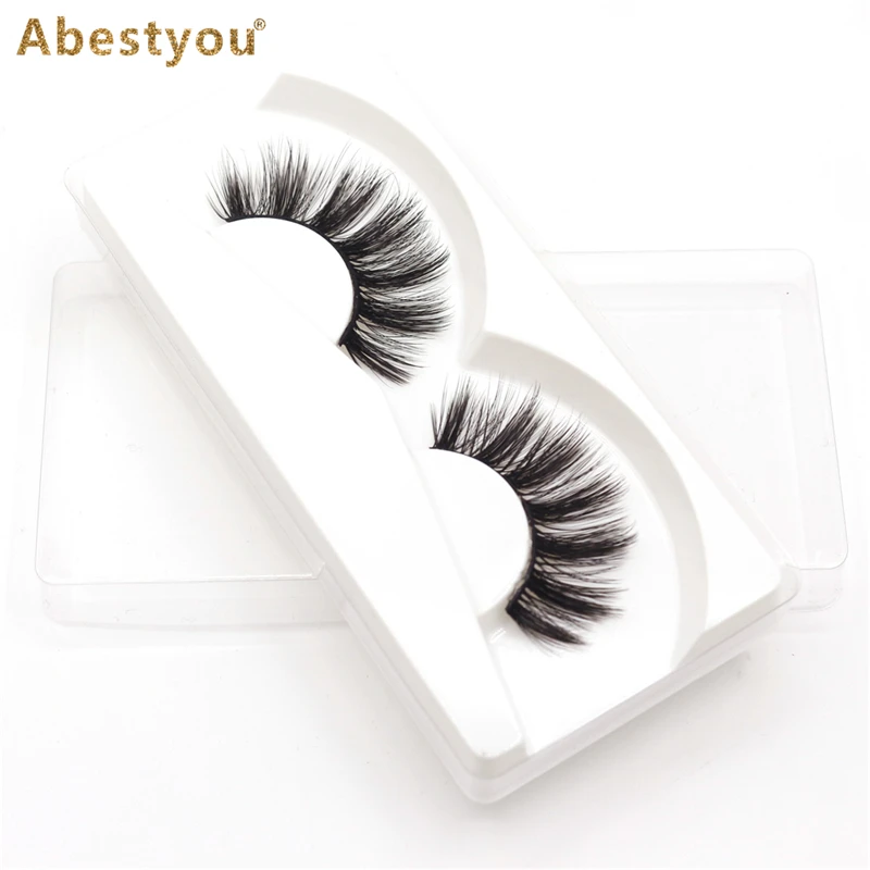 

Abestyou 3D Faux Mink Hair False Eyelashes Wispies Fluffies Drama Eyelashes Natural Long Soft Handmade Cruelty-free Black Lashes