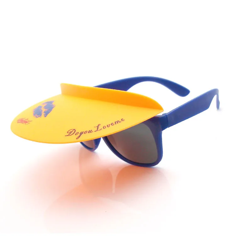 

2021 Fashion newest cute cartoon visor hat style children kids boy sunglasses girls manufacture for custom shade UV sun glasses