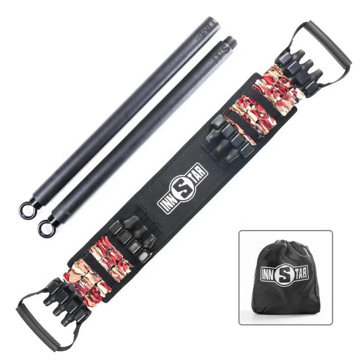 

New probable home workout weight lifting bands with bar, Customized color
