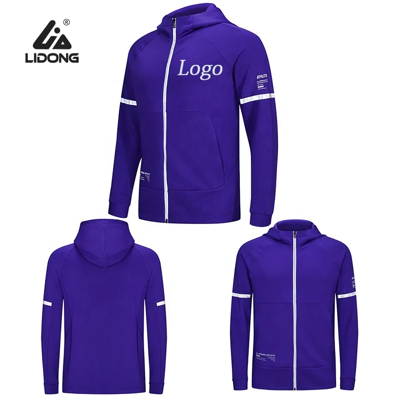 

Wholesale OEM Men plain Sweat Suits with Contrast Stripe Hooded Jackets mens tracksuit