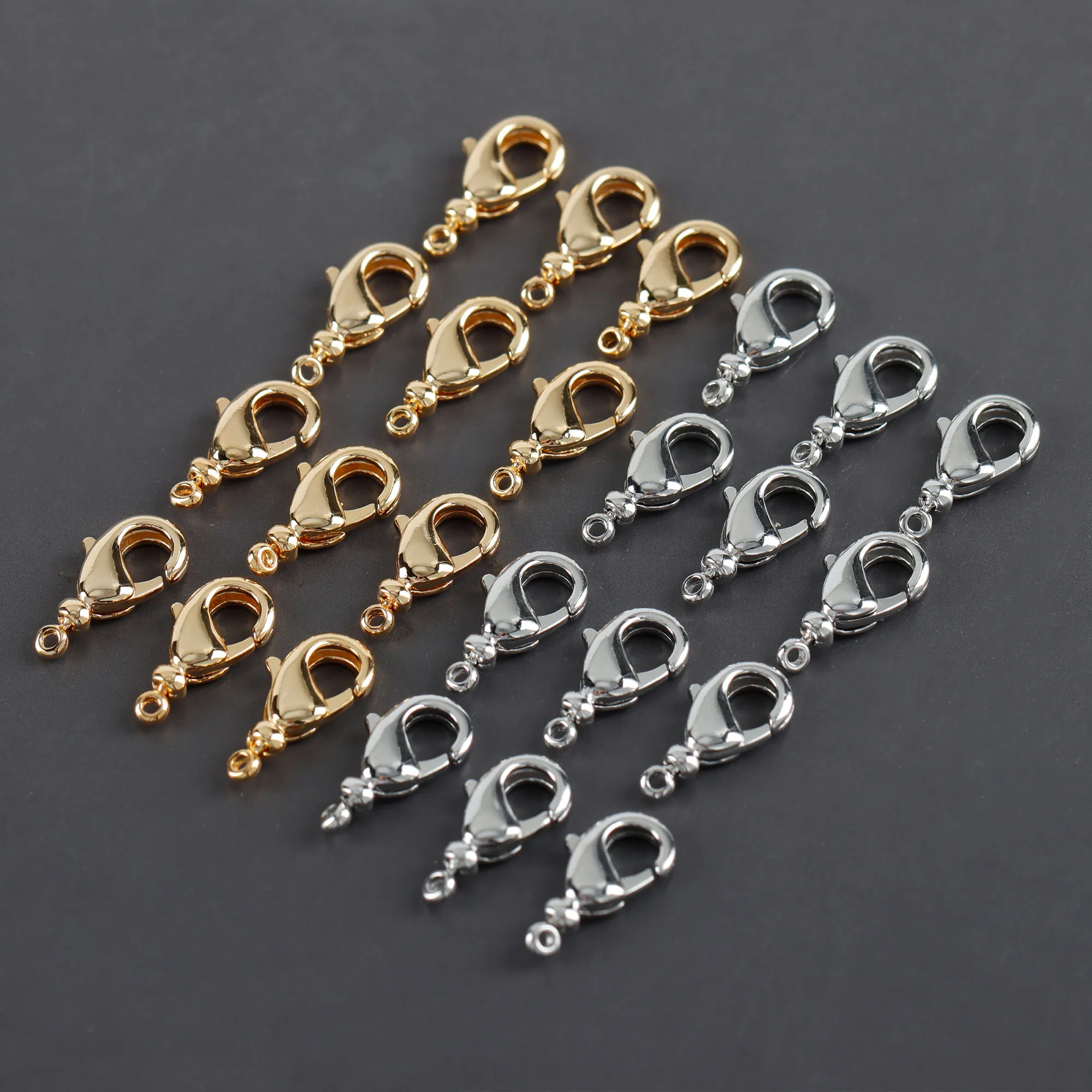 

Wholesale Rotating Lobster Clasp Hooks Diy Bracelet Necklace Connectors Jewelry Making Accessories M1075 20pcs/lot, Gold,silver