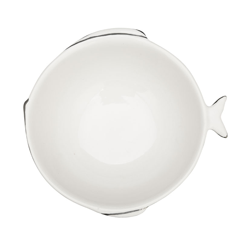 

Ocean Love Song Series 5-inch fish-shaped ceramic bowl, White