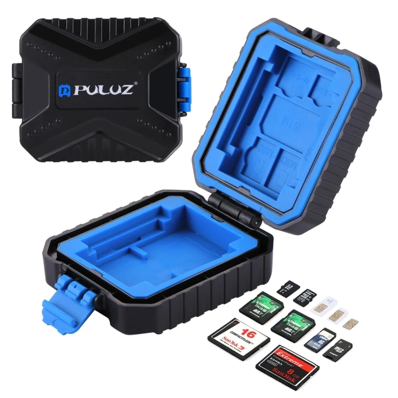 

PULUZ 11 in 1 Waterproof Memory SD Card Storage Case Holder for 3SIM + 2XQD + 2CF + 2TF + 2SD Card