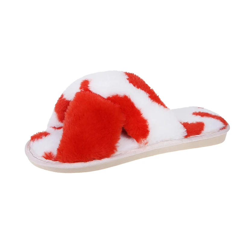 

Fashion Warm Faux Fur Woman Slippers Winter Plush Fuzzy Indoor Home Slippers