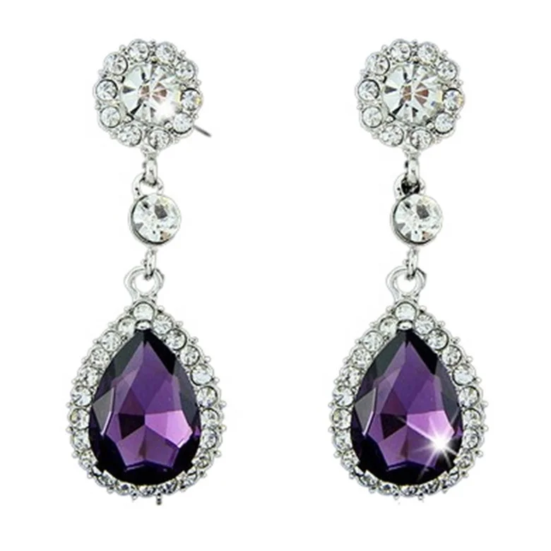 

Drop Shaped Crystal Women's Earrings Fashion Zircon Simple Earrings, Picture