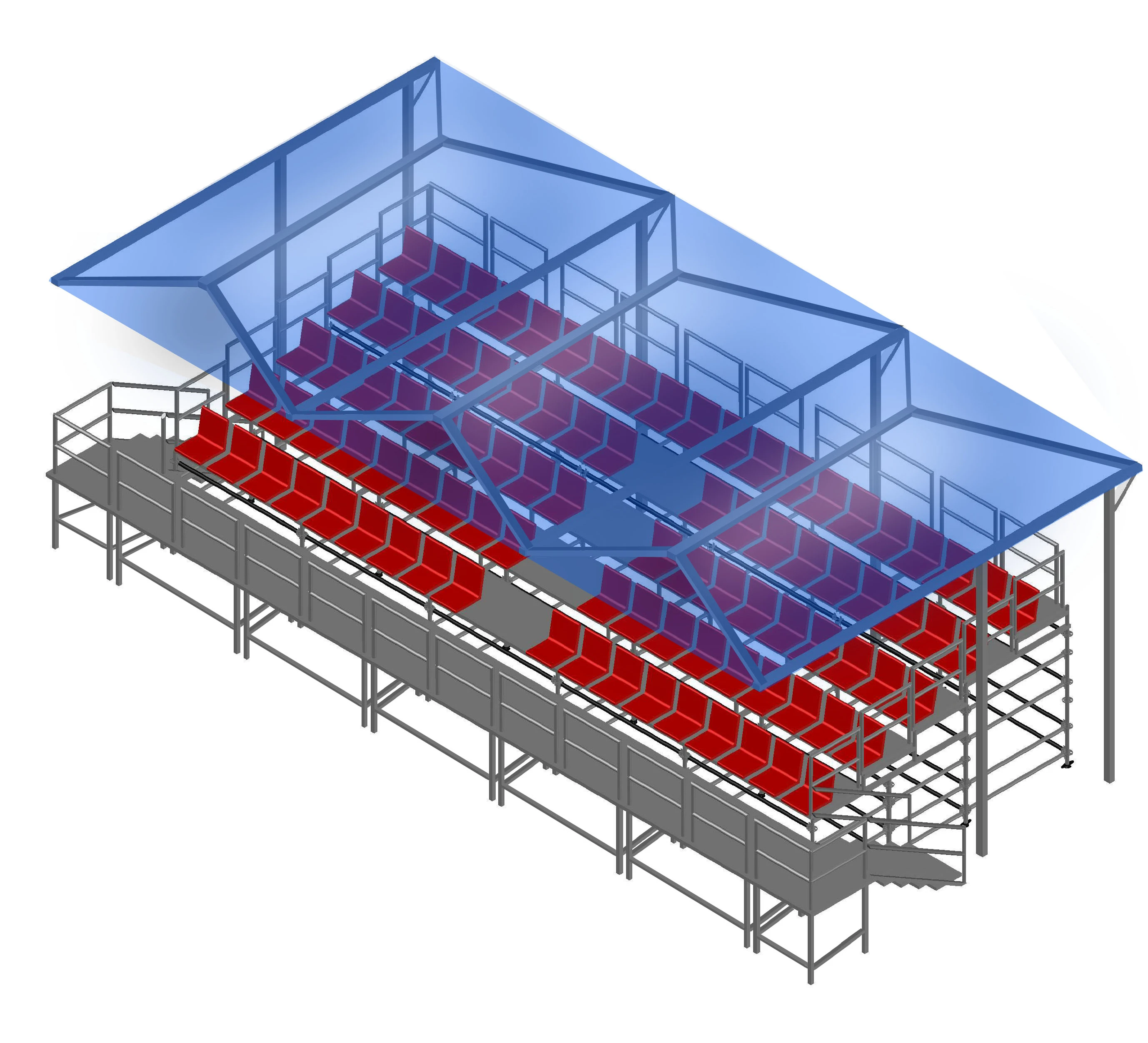 

Festival Grandstand - Bleachers - Tribune - Seating System, Silver and optional