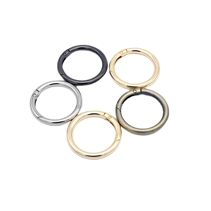 

Metal 32mm Various Color Gate Round Ring Snap Open Hook Spring O Ring, Nickle, gunblack, light gold,rainbow,matte gold,matte silvery